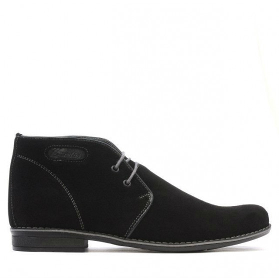 Buty młodzieżowe 464 czarny zamsz