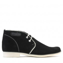 Buty młodzieżowe 464 czarne welur+białe