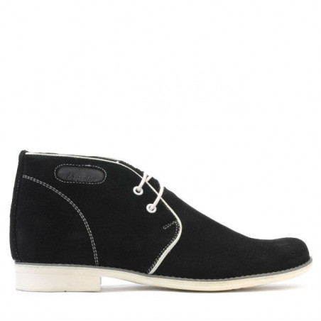 Buty młodzieżowe 464 czarne welur+białe