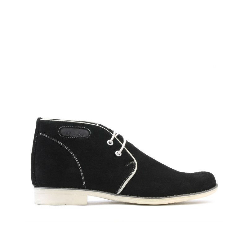 Buty młodzieżowe 464 czarne welur+białe