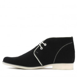 Buty młodzieżowe 464 czarne welur+białe