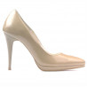 Eleganckie damskie buty 1244 lakierowane beżowe