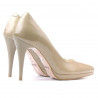 Eleganckie damskie buty 1244 lakierowane beżowe