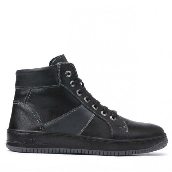 Buty męskie 4107 czarne+szare