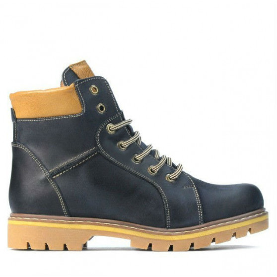 Buty młodzieżowe 439-1 tuxon indigo+brązowe