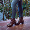 Botki damskie 1169 bordo