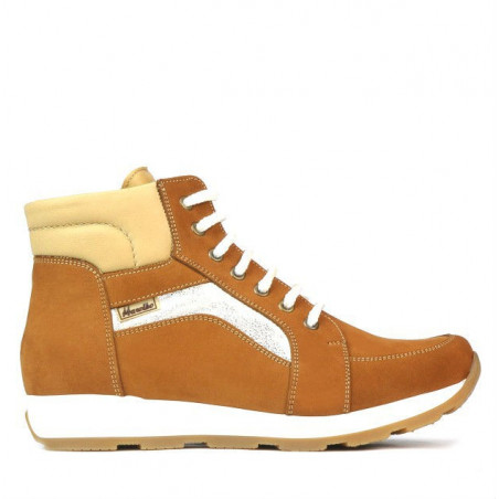 Buty 3324 bufo brązowy kombinowany