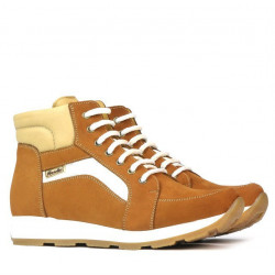 Buty 3324 bufo brązowy kombinowany