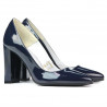 Eleganckie buty damskie 1261 lakierowane indigo