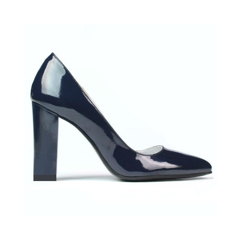 Eleganckie buty damskie 1261 lakierowane indigo