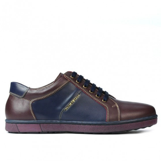 Buty sportowe męskie 849 bordo+indigo