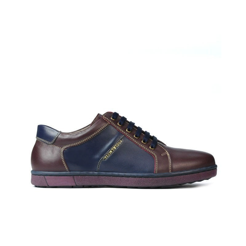 Buty sportowe męskie 849 bordo+indigo