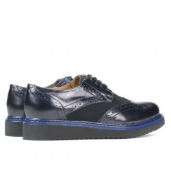 Damskie buty casual 663-1 lakier indygo kombinowany