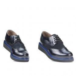 Damskie buty casual 663-1 lakier indygo kombinowany