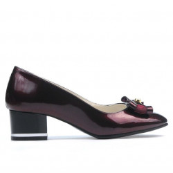 Eleganckie damskie buty 1270 lakierowane bordo