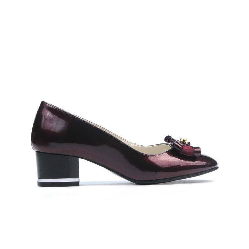 Eleganckie damskie buty 1270 lakierowane bordo