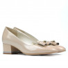 Eleganckie buty damskie 1270 lakier kość słoniowa
