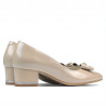 Eleganckie buty damskie 1270 lakier kość słoniowa