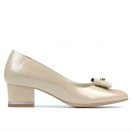 Eleganckie buty damskie 1270 lakier kość słoniowa