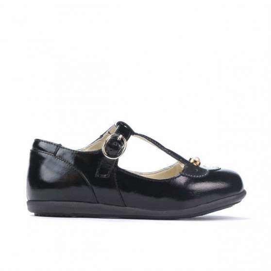 Buty dziecięce małe 63c czarna lakierowana kombinacja