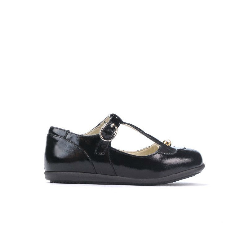 Buty dziecięce małe 63c czarna lakierowana kombinacja