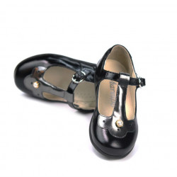 Buty dziecięce małe 63c czarna lakierowana kombinacja