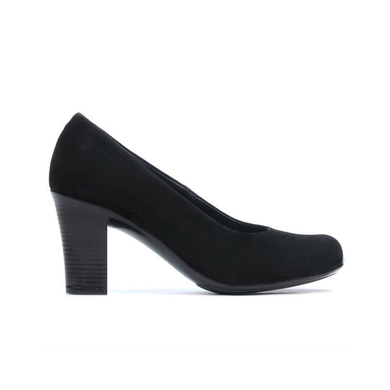Damskie buty casual / eleganckie 643 czarne welur