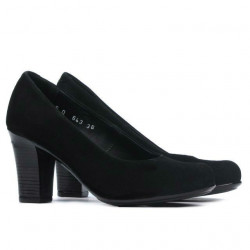 Damskie buty casual / eleganckie 643 czarne welur