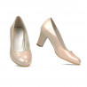 Eleganckie buty damskie 1209 lakierowane kość słoniowa