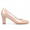 Eleganckie buty damskie 1209 lakierowane kość słoniowa