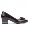 Eleganckie buty damskie 1270 lakierowane bordo satynowe