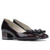 Eleganckie buty damskie 1270 lakierowane bordo satynowe
