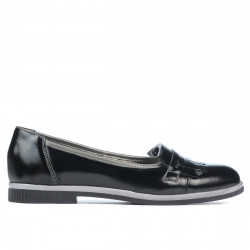 Buty casual damskie 699 lakier czarny połączony