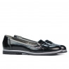 Buty casual damskie 699 lakier czarny połączony