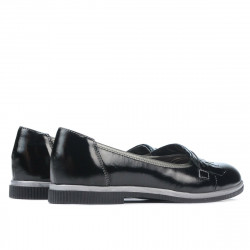 Buty casual damskie 699 lakier czarny połączony