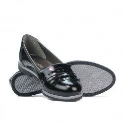 Buty casual damskie 699 lakier czarny połączony