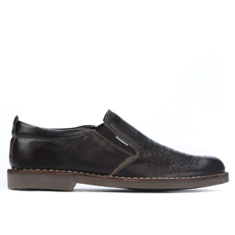 Casualowe buty męskie 7200p perforowane w kolorze kawy