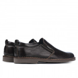 Casualowe buty męskie 7200p perforowane w kolorze kawy