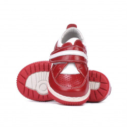Małe buty dziecięce 64c czerwony+biały