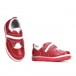 Małe buty dziecięce 64c czerwony+biały