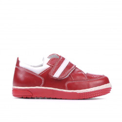 Małe buty dziecięce 64c czerwony+biały