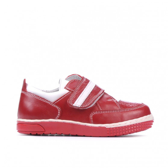 Małe buty dziecięce 64c czerwony+biały