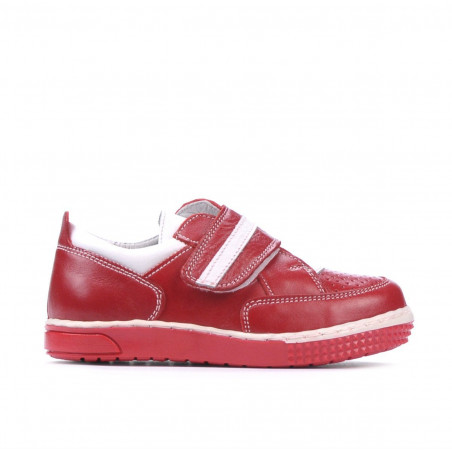 Małe buty dziecięce 64c czerwony+biały