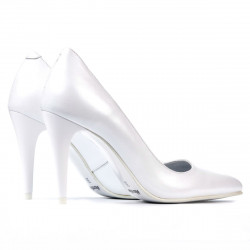 Eleganckie buty damskie 1246 perłowe białe