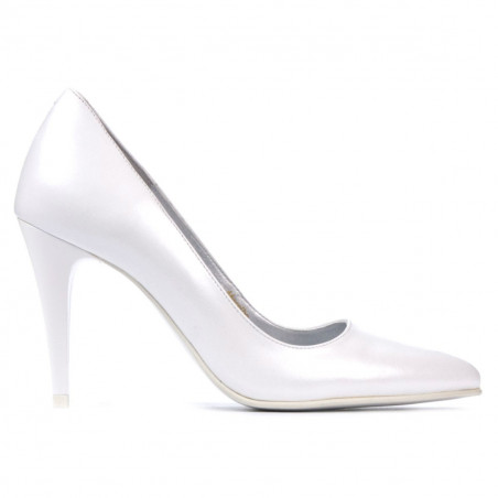 Eleganckie buty damskie 1246 perłowe białe