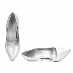 Eleganckie buty damskie 1246 perłowe białe