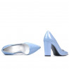 Eleganckie buty damskie 1261 lakierowane niebieskie