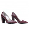 Damskie eleganckie buty 1261 bordo perłowy
