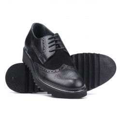 Męskie buty casual 831 czarne kombinowane