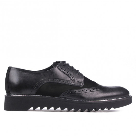 Męskie buty casual 831 czarne kombinowane
